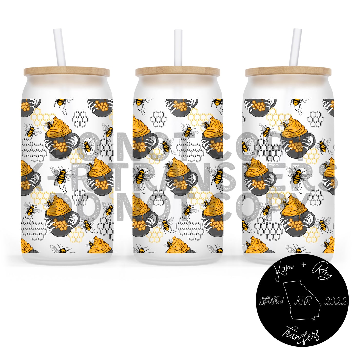 Honey Bee Mugs *16 oz UVDTF Wrap*