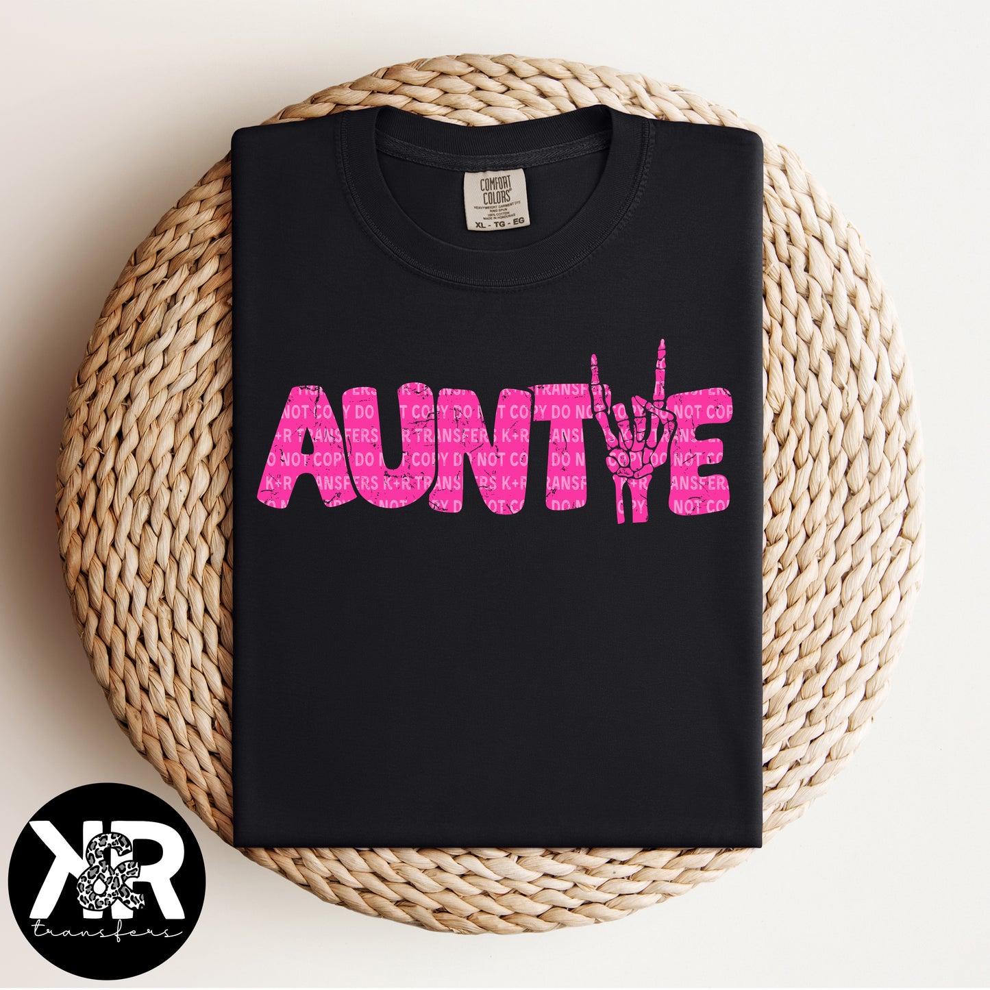 Auntie (Hot Pink Ink) *RTS - Screen Print Transfer*