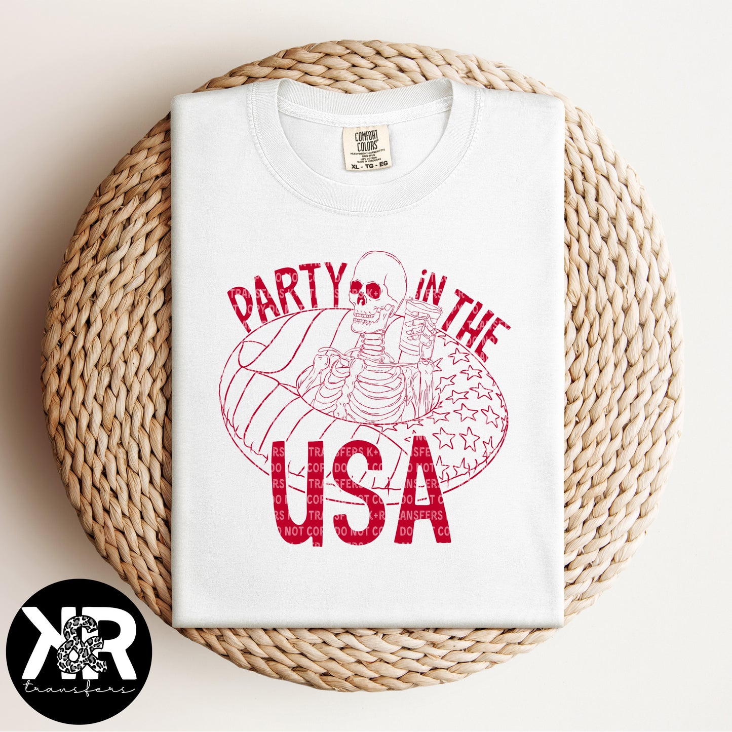 Party in the USA (Red Ink)*RTS Screen Print Transfer*