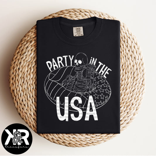 Party in the USA (White Ink) *RTS Screen Print Transfer*