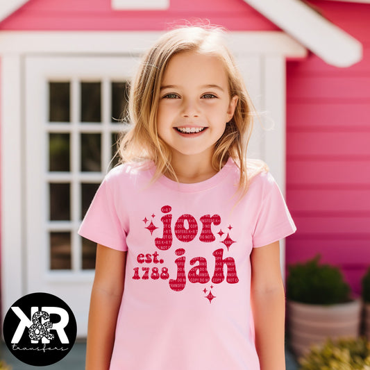 Jor Jah - Youth (Red Ink) *RTS Screen Print Transfer*