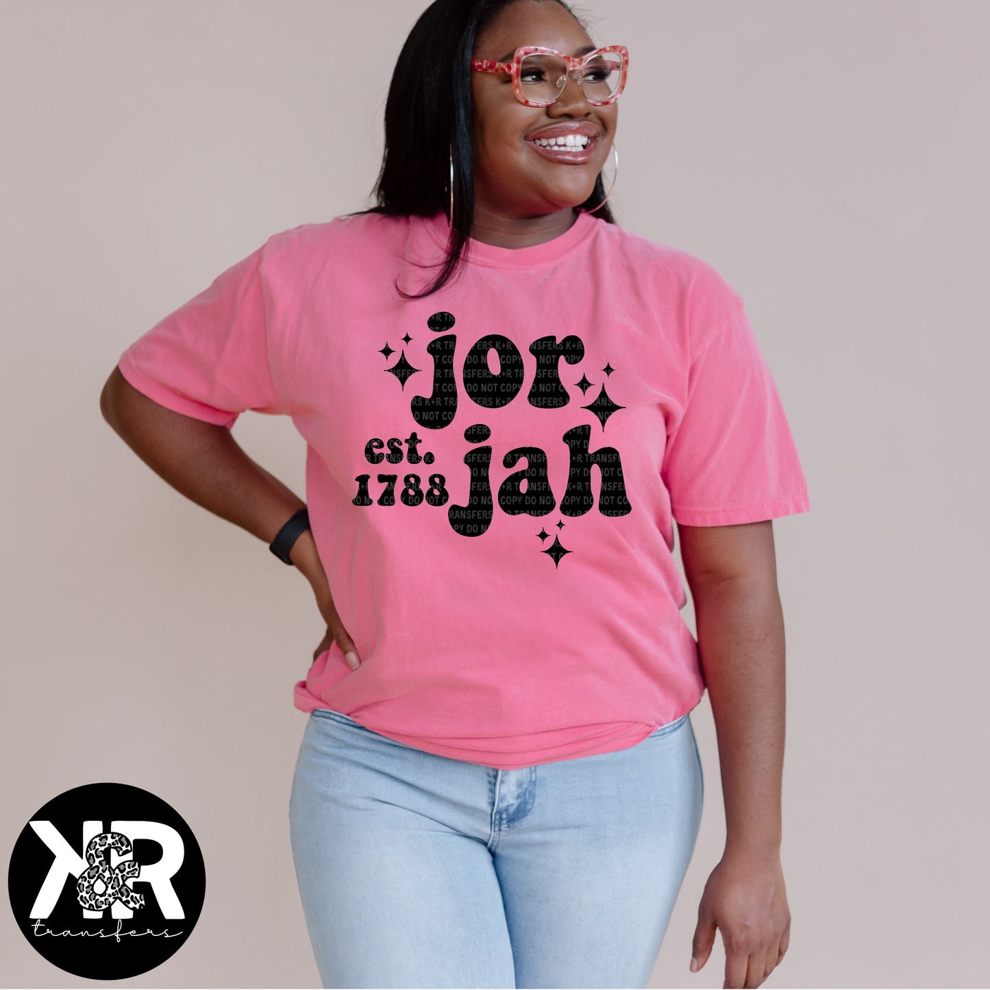 Jor Jah (Black Ink) *RTS Screen Print Transfer*